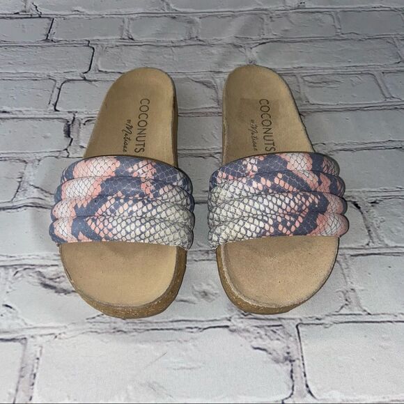 NWOB Coconuts by Matisse Women's Stunner Quilted Slide SandalSize  8 Pink Snake - Picture 1 of 5